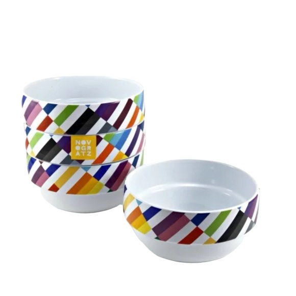 RARE Novogratz rainbow cereal bowl ceramic stackable MCM NWT replacements - Picture 2 of 6